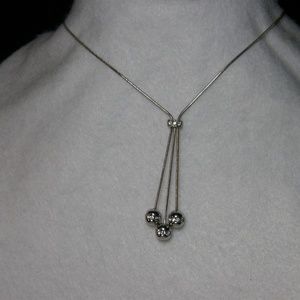 Omega chain, crystal drops, slivertone